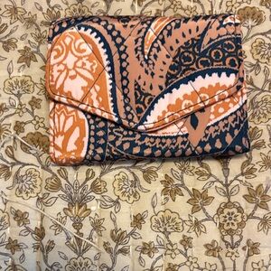 Vera Bradley Orange and Blue Patterned Clutch